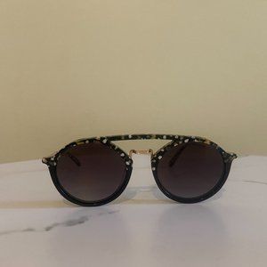 Krewe Marigny Acetate and Metal Round Sunglasses